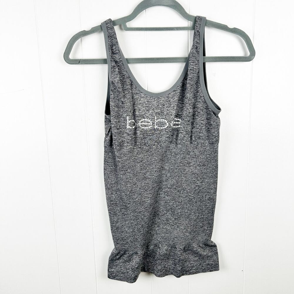 Bebe Gray Peplum Tank 1X MEASURES LIKE A SMALL